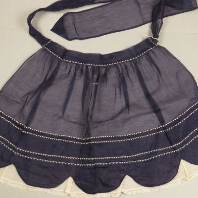 Navy and White Organdy Apron