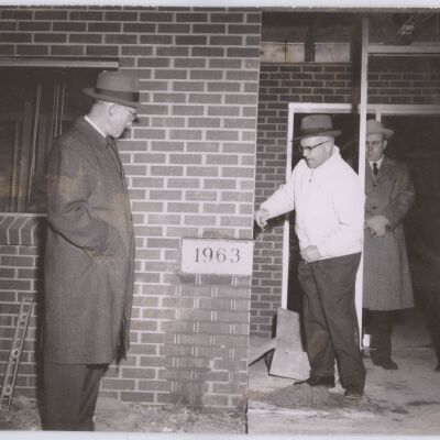 Laying the cornerstone of the new library - 1963