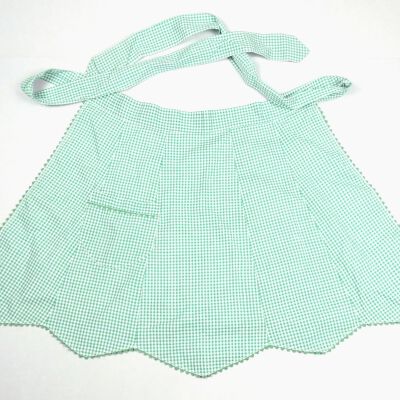 Green and White Gingham Apron