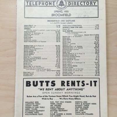 Spring 1955 Broomfield Telephone Directory