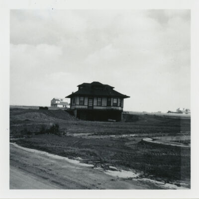 Broomfield Train Depot on its New Foundation at Lac Amora Park