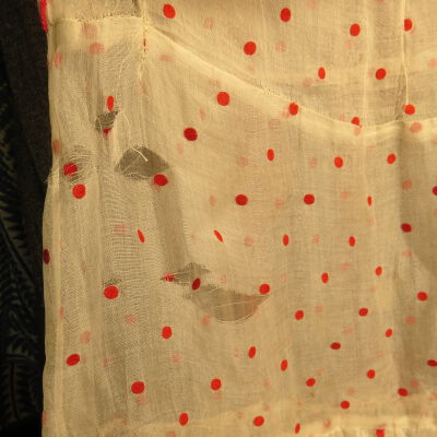 White Organdy w/ Red Polka Dot Dress