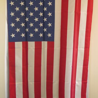 Flag: Origsize: 38" (w) x 62" (l); Origformat: Artifact