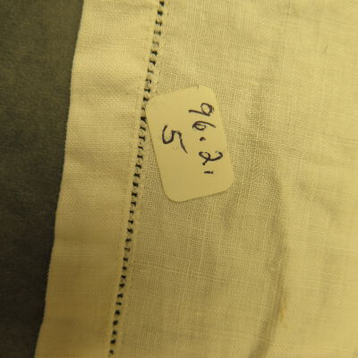 Close up of number on handkerchief.: Origsize: 10" (w) x 10" (l); Origformat: Artifact