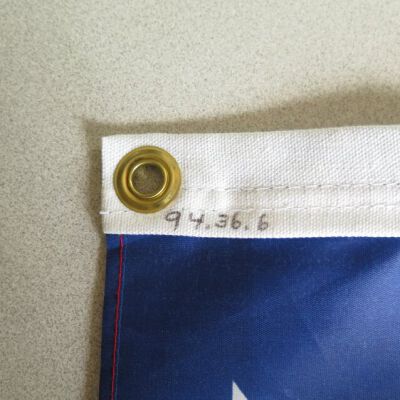 Number of flag: Origsize: 38" (w) x 62" (l); Origformat: Artifact