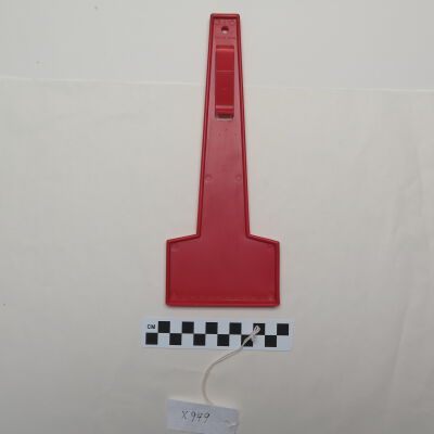 Back of ice scraper.: Origsize: 3.75" (w) x 9.5" (l); Origformat: Artifact