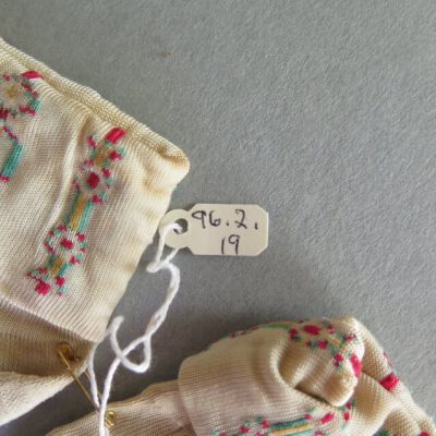 Number of socks: Origsize: 1" (h) x 6" (w) x 2"; Origformat: Artifact