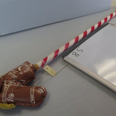 Stick horse: Origsize: 40" (h) x 6.5" (w) x; Origformat: Artifact