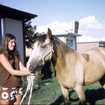 Kathy Chestnut with Apache - 1971