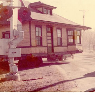 Broomfield Depot being moved 2-1976
