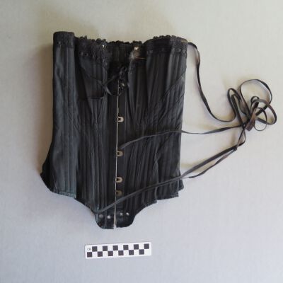 Front of corset: Origsize: 12" (w) x 21" (l); Origformat: Artifact