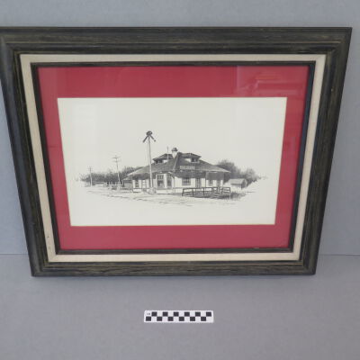 Front of framed drawing.: Origsize: 19" (h) x 22.5" (w); Origformat: Artifact