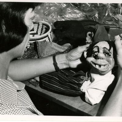 Women Preparing a Puppet at the Episcopal Church