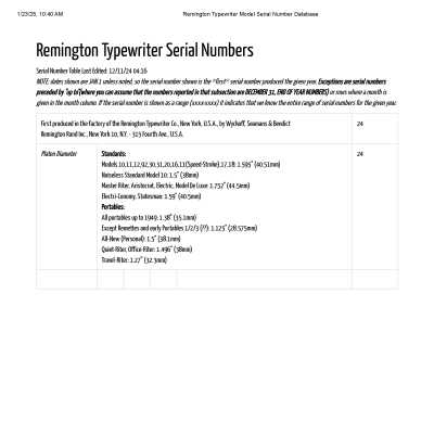 PDF from typewriterdatabase.com: describes information that helped date the typewriter