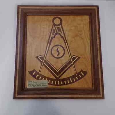Plaque: Woodwork. Presented to MW John D. McNab Grand Master of Washington 2003-2004 By the York Rite Bodies of Washington (2004)