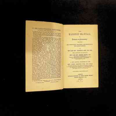 Book: The Masonic Manual by The Late Rev. Jonathan Ashe (1870)