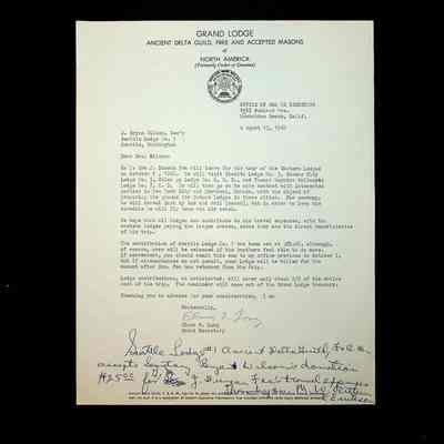 Papers: Belonged to Arthur E. Erickson, Order of DESOMS.