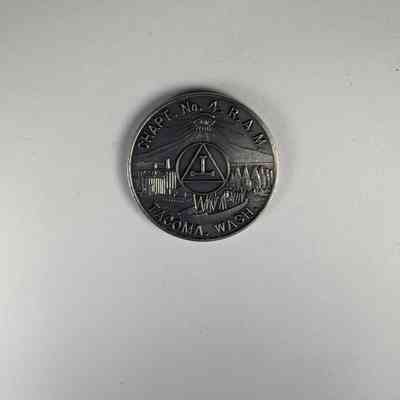Coin: silver. 100 Years of Royal Arch Masonry Commemorative Coin. Belonged to PGM James O.Wood (1985)