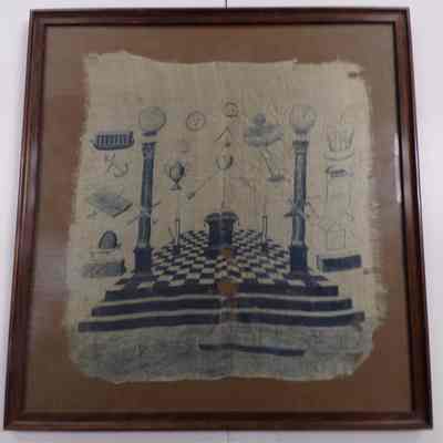 Tracing Board: Framed cloth tracing board.