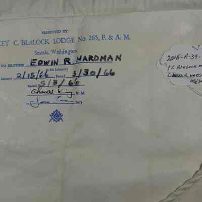 Edwin R Hardman Apron