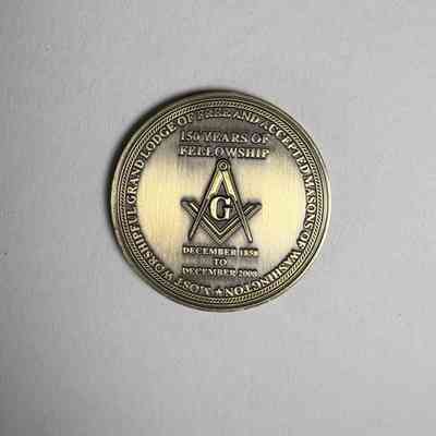 Coin: 150 Years of Fellowship of the Grand Lodge of Washington (2008).