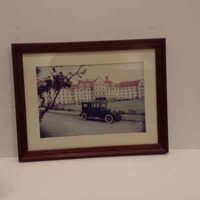 Photograph: Framed. Masonic Retirement Home with antique car in foreground. c. 1991