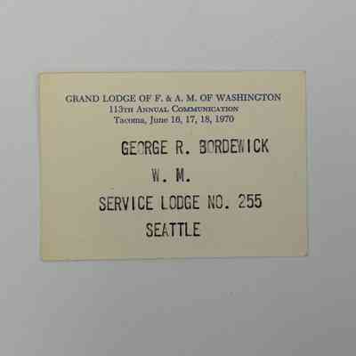 Badge: MWGLWA 113th Annual Communication Worn by PGM George R. Bordewick (1970)