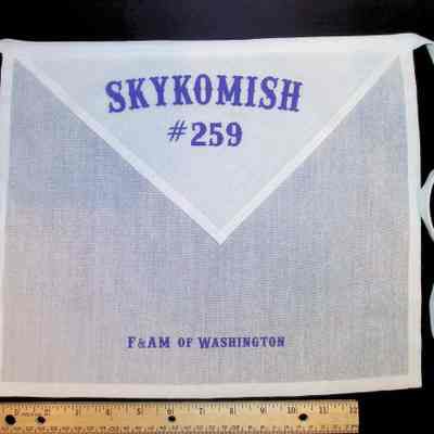 Apron: Skykomish #259 Traveling Apron, F&AM of Washington
