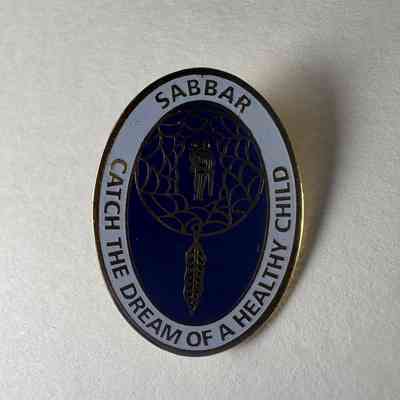 Pin: Shriner. "Sabbar. Catch the Dream of a Healthy Child" Donated by PGM James O. Wood. (c.1999)