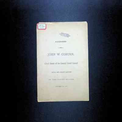 Pamphlet: Address of John W. Coburn, Grand Master of the General Grand Council Royal and Select Masters of the United States (October 11th, 1897)