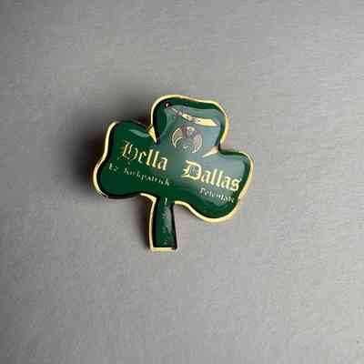 Pin: Green three-leaf clover. "Hella Dallas/ Ed Kirkpatrick/Potentate/1999." Belonged to PGM James O. Wood (1999)