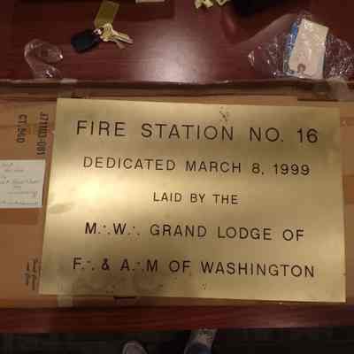 Picture of plaque that was donated to the museum along with cassette. Was later deaccessioned.