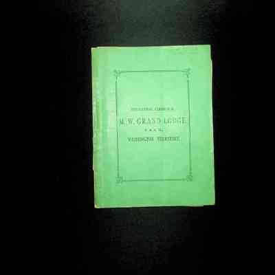 Book: Installation Ceremonial M.W. Grand Lodge, F&AM, Washington Territory (1880)