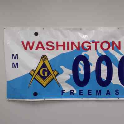 Banner: Vinyl. Washington State Masonic License Plate. c. 2004