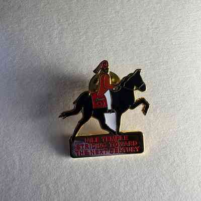 Pin: Shriner riding a black horse. "Nile Temple/Striding Toward/The Next Century" Belonged to by PGM James O. Wood.
