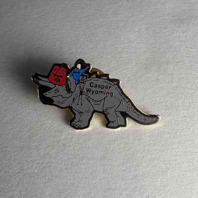 Pin: Triceratops wearing a fez. "Korein/Casper, Wyoming" Belonged to PGM James O. Wood (c. 1999)