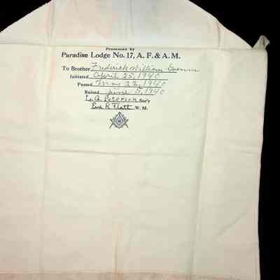 Frederick William Goenne Apron