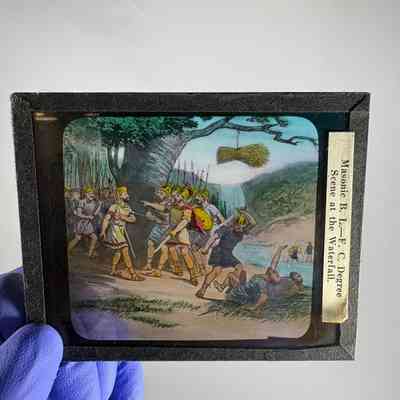 Glass Slides: Box containing 39 glass First, Second, and Third degree slides. c. 1920s.