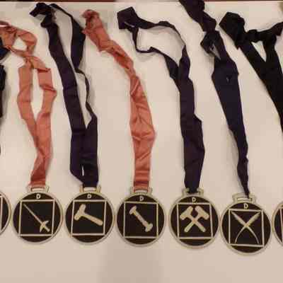 9 Office Lanyards: Deaf Sons of Masons (DESOMS) c. Mid 20th century