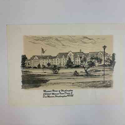 Sketch: In Pencil. Of the Masonic Home at Zenith, Washington, by Lewis Rix.