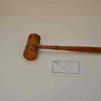 Gavel: Wooden Gavel M&PGM J.W.J. Stedman 1943