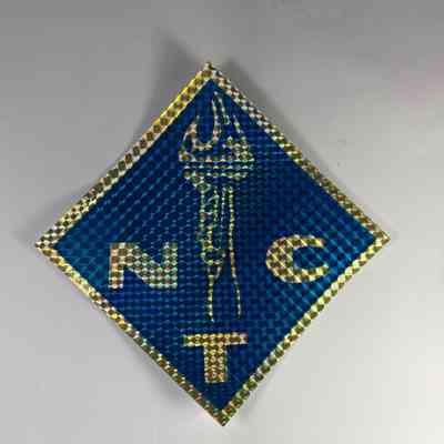 Decal: NTC. Blue with Gold Trim. "National Camping Travelers". (circa early 21st century)