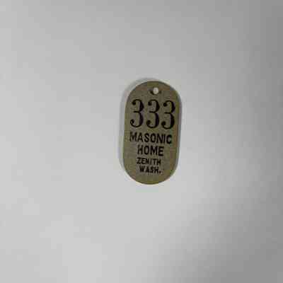 Key Tag: for room 333 at the Masonic Home in Zenith, Wash.