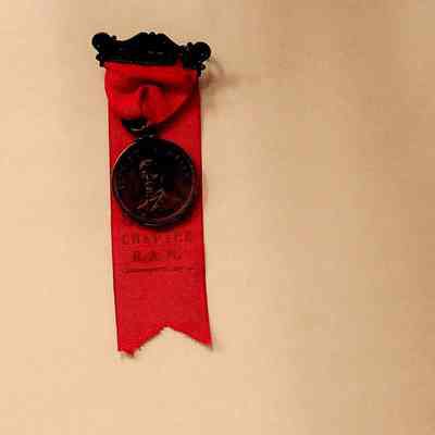 Medallion: with red ribbon. Grand Chapter R.A.M. "Thomas Milford Reed"