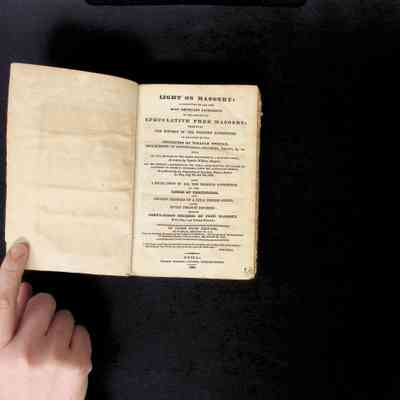 Book: Light on Masonry: A Collection of all the Most Important Documents on the Subject of Speculative Free Masonry (1829)