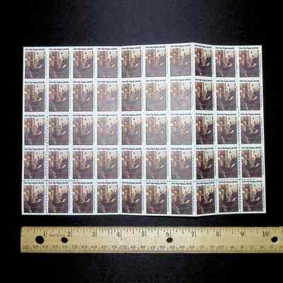 Stamps: Sheet of stamps depicting residents of the Masonic Retirement Home. Early 21st Century