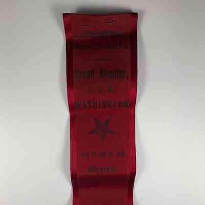 Ribbon: "Representative/Grand Chapter, O.E.S., Washington /June 14 and 15, 1895" (1895)