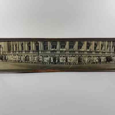 Panorama: Framed. Women standing outside Masonic Temple (1929).