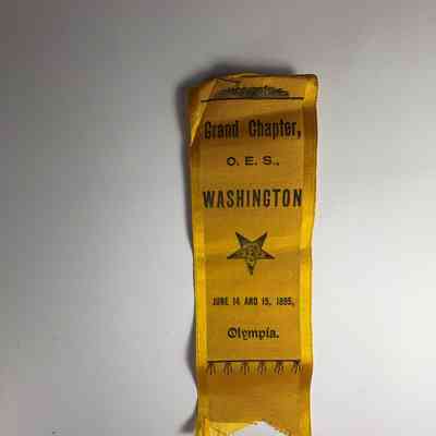 Ribbon:"Grand Chapter, O.E.S., Washington /June 14 and 15, 1895" (1895)
