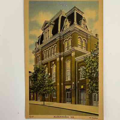 Postcard: Print. Alexandria Washington Masonic Lodge (c. 1950)